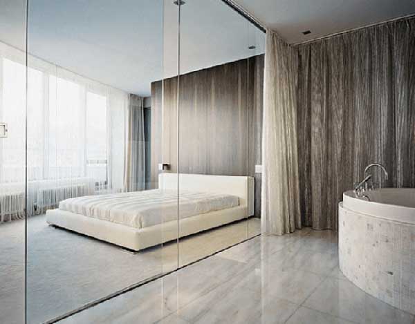 vách ngăn phòng ngủ kính cường lực