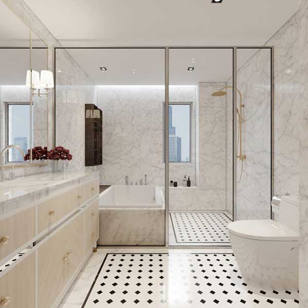 vách tắm cường lực sang trọng