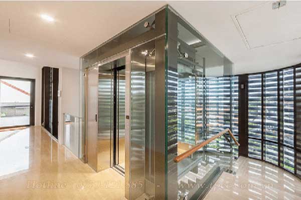 vách kính thang máy cường lực